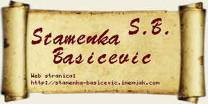 Stamenka Bašičević vizit kartica